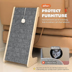 PETKARAY Felt Cat Scratcher, L Shaped Scratching Pad, Scratch Resistant Carpet Scratcher Ramp, Slot-Free Scratch Board with Toy Ball, Dark Grey