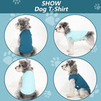2 Pack Dog Clothes for Small Dogs Summer Dog Shirt Vest Girl Boy Lightweight Puppy T-Shirts Blank Soft and Cool Pet Clothing Sleeveless Medium Large Dog Outfit (Light Blue+Dark Cyan, Small)