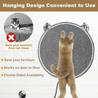 Cat Scratching Pad, Natural Cotton Rope Cat Scratch Mat, 16.9'' Round Wall & Floor Scratcher, Durable Furniture Protector for Couch, Carpet, Sofa, Eco-Friendly Cat Scratcher Pad（Gray