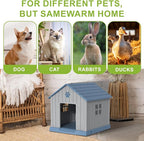 EasyUp Dog House Outdoor Indoor,Dog House Weatherproof Resin Shelter with Air Vents and Elevated Floor for Small Medium Large Dogs,Easy Clean and Assemble(31.18 * 33.7 * 32.52in, Blue)