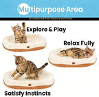 2 in 1 Cat Scratcher and Bed for Large Cats, Wear-Resistant Felt Cat Scratching Pad & Lounge, Protects Furniture from Scratching, Couch Protector Alternative (with Mochi Balls)