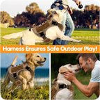Heavy-Duty Tactical Dog Harness for Large Dogs, No Pull Adjustable Reflective Pet Vest with Molle System, K9 Military-Grade Control for Service Training, Outdoor & 10+ Breeds, Desert Camo, Large