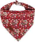 lionet paws Christmas Dog Bandana,Christmas Gingerbread Man Fabric Dogs Kerchief for Medium Large Dogs,Dog Cotton Red Triangle Bibs Scarf for Girl Boy