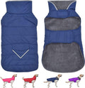 Dog Coat, Waterproof Dog Winter Jacket with Pocket, Reflective Adjustable Pet Snow Vest, Warm Cozy Fleece Sweater for Small Medium Extra Large Dogs - Blue, XS