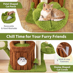 PETSITE Forest-Themed Cute Cat Tree, 36 Inches Tall with Sisal Scratching Posts and Board, Condo, Dangling Ball, and Spring Toy, Ideal for Indoor Small & Medium Cats (21.5 x 16 x 36 inches)
