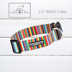 Lucky Love Dog Wide Dog Collar - Adjustable, Durable, Soft Webbing, & Comfortable 1.5 inch Wide Collar for Dogs Male and Female with Strong Buckle - Hippie, Large