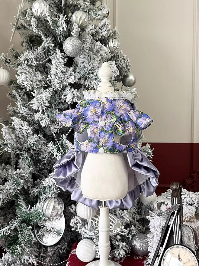 Furbabycare® Elegant Sweet Fashion Puppy Dog Blingbling Princess Skirt Pet Dog Lace Cake Camisole Tutu Dress C-Purple Large