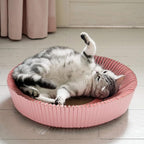 Nest Cat Scratcher Lounge Bed - for Rubbing, Resting, and Scratching (Assembled Bundle, Hanami Pink)