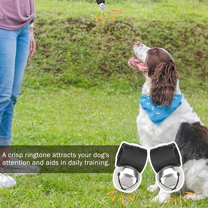 SCENEREAL Large Bell for Dog Collar, 2 Pack 1.5" Extra Loud Collar Bells for Cats and Dogs Training, Hiking, Walking, Hunting, Pet Tracker, Pet Bell for Save Wildlife and Birds Silver