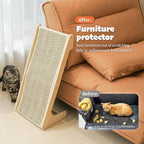 PETKARAY Sisal Cat Scratcher Ramp, L Shaped Scratching Post and Scratch Pad for Indoor Cats, Wall Furniture Protector(Chevron)