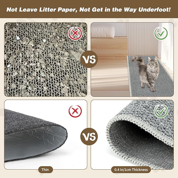 FHTONGE 71x15.8 Thickened Cat Wall Climbing Carpet with 16 Fixed Nails, Extra Large Tall Cat Scratch Pad for Wall, Wall Mounted Climbing Cat Scratcher for Furniture Couch Sofa Protector(Grey)