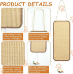 3 Pcs Sisal Door Cat Scratching Mat,7.9"x19.6" Cat Scratching Pad with a Mouse Play Toy-Wall Floor Mount-Double Use Hanging Scratcher with Hemp Rope for Protector Sofa,Wall,Furniture,Floor and Door