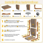Happy & Polly L Shape Cat Scratcher - 25.8 Inch Vertical Cat Scratching Board with Ball Toy for Indoor Cats - Cardboard Cat Scratch Pad Protecting Furniture