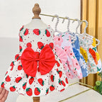 TAPBULL Dog Dresses, Fashionable Pet Dog Clothes, Cute Cat Birthday Dress Outfit (Orange/Red/Yellow/Blue/Pink 5-Pack), Large