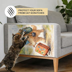 Nuxovilar Cat Scratching Mat 15.3x23.6 Inches Polyester Synthetic Fiber, Travel Puppy Print, wall cat Scratcher, Scratch pad, Home Decor, Entryway, Pet Room (2pcs)