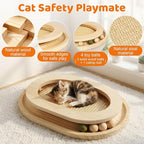 Cat Scratcher, Natural Sisal Cat Scratcher Pad & Interactive Kitten Toy with Ball Track and Catnip Ball for Indoor Chasing, Hunting, Mental and Physical Exercise, Puzzle for Small Cats
