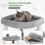 Corner Cat Tree for Indoor Cats, Cat Tower with All Sisal Scratching Posts, Multi-Level Cat Condo wth 2 Large Cat Caves, Big Top Perch, 2 Hanging Baskets, Sisal Ramp, Light Gray GCT035W