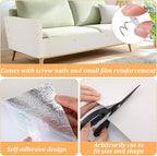 118" x 15.7" Extra Large Self-Adhesive Trimmable Cat Scratching Mat DIY Cat Scratch Furniture Protector with 20 Screws for Couch, Wall, and Indoor Furniture