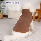 cyeollo Warm Dog Coat Fleece Sherpa Winter Sweater Coats, Turtleneck Reversible Jackets for Small Medium Large Dogs with Leash Hole, Soft Cold Weather Vest, Burgundy, XXL