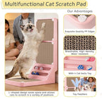 Cat Scratcher Cat Scratch Pad L Shape Wall Mounted Dual Use (Vert/Horiz) Kitten Bunifa Scratching Card Board Vertical Post with Ball Toys Feathers,Protecting Furniture Core is Replaceable Large Pink