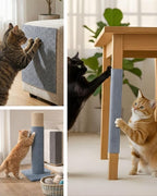 Trimmable Self-Adhesive Cat Scratch Mat, DIY Climb Scratcher for Cat Tower, Couch, and Furniture Protector, Replacement Pads (Grey, 23.6''x11.8'', 3-Pack)