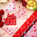 Abbylike 50 Pcs Valentines Day Dog Bandanas Bulk Red and Pink Bandanas for Dogs Triangle Kerchief Bibs Scarf for Pet Romantic Costume Photo Props Accessories Pet Shops Groomers (19.7 x 13.8 x 13.8)
