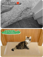 3.9Ft(L) Carpet Protector for Pets - Anti-Slip Cat Carpet Protector, Scratch Resistant Pets Scratch Stopper, Easy to Cut Floor Runner Under Doorway to Prevent Tearing for Cat Owner Gifts