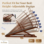 Dog Ramp for Bed with Safety Rails for High Beds up to 37" – Extra Wide 19.5" Adjustable Dog Bed Ramp for Large Dogs up to 200 lbs – Solid Birchwood, Non-Slip Rubber Surface, Foldable Design – Walnut