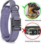 COOYOO Dog Collar,3 Piece Set Tactical Dog Collars, Adjustable Military Training Nylon Dog Collar with Control Handle and Heavy Metal Buckle for Medium and Large Dogs