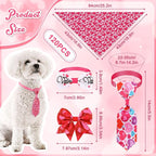 Reginary 120 Pcs Valentine's Day Dog Bandanas Bulk Dog Bows Set Bow Ties Cat Scarf Colorful Washable Triangle Pet Kerchief Cute Bib for Summer Small Medium Large Pets Grooming Accessories Costume