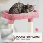 Yaheetech Cat Tree Cat Tower, 63in Multi-Level Kitten Tree w/Sisal-Covered Scratching Posts & Condo, Pet Furniture Activity Center for Kitty, Pink