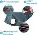 Gooby Zip Up Microfiber Fleece Dog Sweater - Turquoise, X-Small - Warm Double Layered Step-in Jacket Without Ring Leash - Winter Sweaters for Small and Medium Dogs