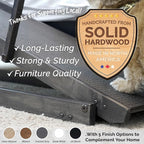Dog Ramp for Bed, by DoggoRamps – Solid Hardwood Adjustable Dog Ramp for High Beds (up to 37" Tall) with Two-Tier Side Rails & Non-Slip Grip – Small Dog Bed Ramp up to 50lbs – 100% Made in N America