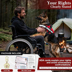 Service Dog Vest, ID Tag + 50 ADA Information Cards, Service Dog Harness in Sizes X Small to XX Large, Ruggedized Metal Tag, 2-Sided Service Animal Information Cards, ESA Accessory Set X-Large