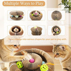 Upgraded-Magnetic Magic Organ Cardboard Cat Scratcher Board Toy, New Feather Balls Cardboard Scratching Pad for Mental Physical Exercise, Interactive Toys for Indoor Cats, Kitty