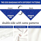 Birthday Boy Dog Bandanas 1 Pack, Blue Birthday Dog Scarfs for Boys, Pet Scarves for Boy HBD Bandanas for Small Medium Large Dogs (Birthday Boy, One Size)