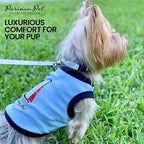 Parisian Pet Dog Shirt – 100% Cotton Shirts for Large Dogs – Nautical Sleeveless Puppy Vest – Lightweight and Breathable Pet Apparel – Pullover Summer Dog Clothes - Stretchy Funny T Shirts for Dogs