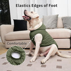 Fleece Lining Extra Warm Dog Hoodie in Winter for Large Dogs Jacket Pet Coats with Hooded Green XL