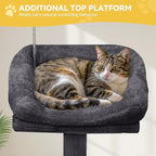 DWVO 64.5" Tall Cat Tree, Multi-Tier Cat Condo with Hammock, Scratching Posts & Play Balls for 2-3 Cats (Dark Gray)