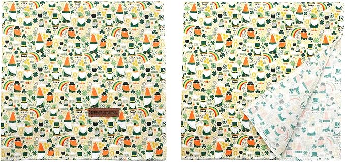 Elegant little tail Dog Bandana, St. Patrick's Day 1PC Washable Dog Scarf Female or Male Square Bib Kerchief Scarf Adjustable Pet Bandana for Medium Large Dogs