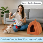 PETMAKER Indoor Cat House with Removable Foam Cushion for Cats, Kittens, Small Dogs & Small Pets, Plush Pet Bed Crate Tent Hideaway with Cozy Soft Interior, Small Animal Sleep & Rest Space