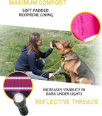 ADITYNA Heavy Duty Dog Collar for Extra-Large Girl Dogs - Reflective Pink Big Collar with Handle for Training, and Walking - Wide, Thick, Tactical, Soft Neoprene Padded