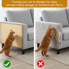2 Pack 23.6 X 15.7 Inch Cat Scratch Mat, Natural Sisal Cat Bunny Rabbit Scratching Pad with Jute Border, Durable Scratch Rug, Natural Fabric Horizontal Cats Pad for Furniture Sofa and Wall(Beige)