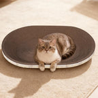 Càt Scràtcher Cardboard, Raised Edge Design, 1 Piece, Large Cat Scratcher Cardboard, Oval Indoor Cat Scratcher Bed, Blends with Home Decor, for Small Large Kitten Play Sleep Outdoor Home Living Room
