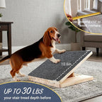 Dog Ramp for Stairs 6 Pack - Adjustable Wooden Stair Wedges for Small Dogs, Foldable Indoor Dog Stair Ramp with Triangular Support and Non-Slip Pads for Senior and Short-Legged Pets