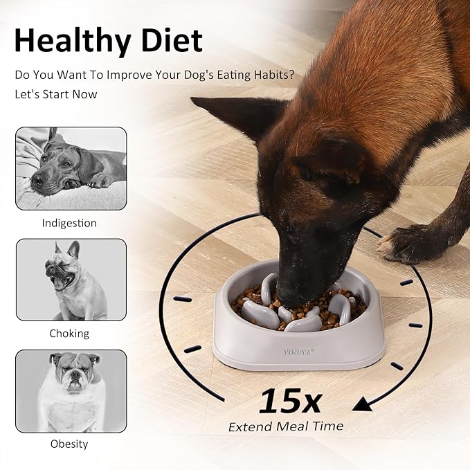 2PCS Slow Feeder Dog Bowls, Pet Supplies That Slow Down Eating, Pet Food Bowls, Maze Dog Puzzle Feeder for Medium Breed