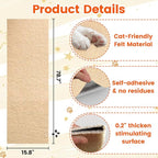 78.7"x15.8" Self-Adhesive cat Scratch pad - Trimmable Furniture Protector for Couch, Walls & Cat Trees | DIY Climbing Scratcher Pad with Twist Pins & Double-Sided Adhesives (Beige)