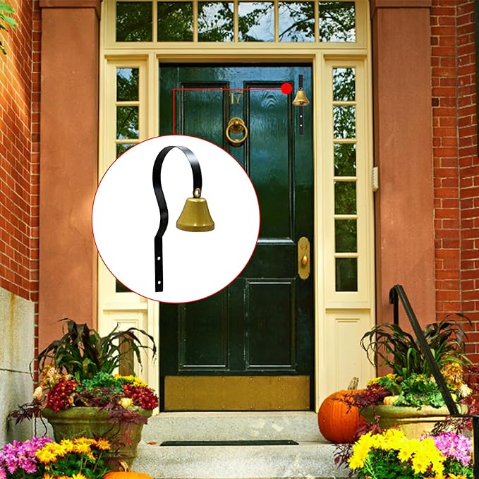 2Pcs Metal Dog Doorbell, Shopkeepers Doggy Training Bell Wall Mounted for Home Decoration Store Entry Door Chime, Store Door Bell for Housebreaking/Housetraining Door Bell/Potty Training (Black)