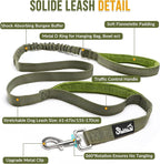 Lukovee No Pull Dog Harness & Leash Set - Heavy Duty Dog Vest Harness with Soft Padded for Medium Large Dogs, Adjustable Reflective Tactical Pet Harness for Easy Walk and Training (S, Green)