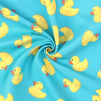 HDE Dog Swim Trunks Hawaiian Board Shorts Beach Pool Swimsuit for XS to XXL Dogs Teal Rubber Ducks - M
